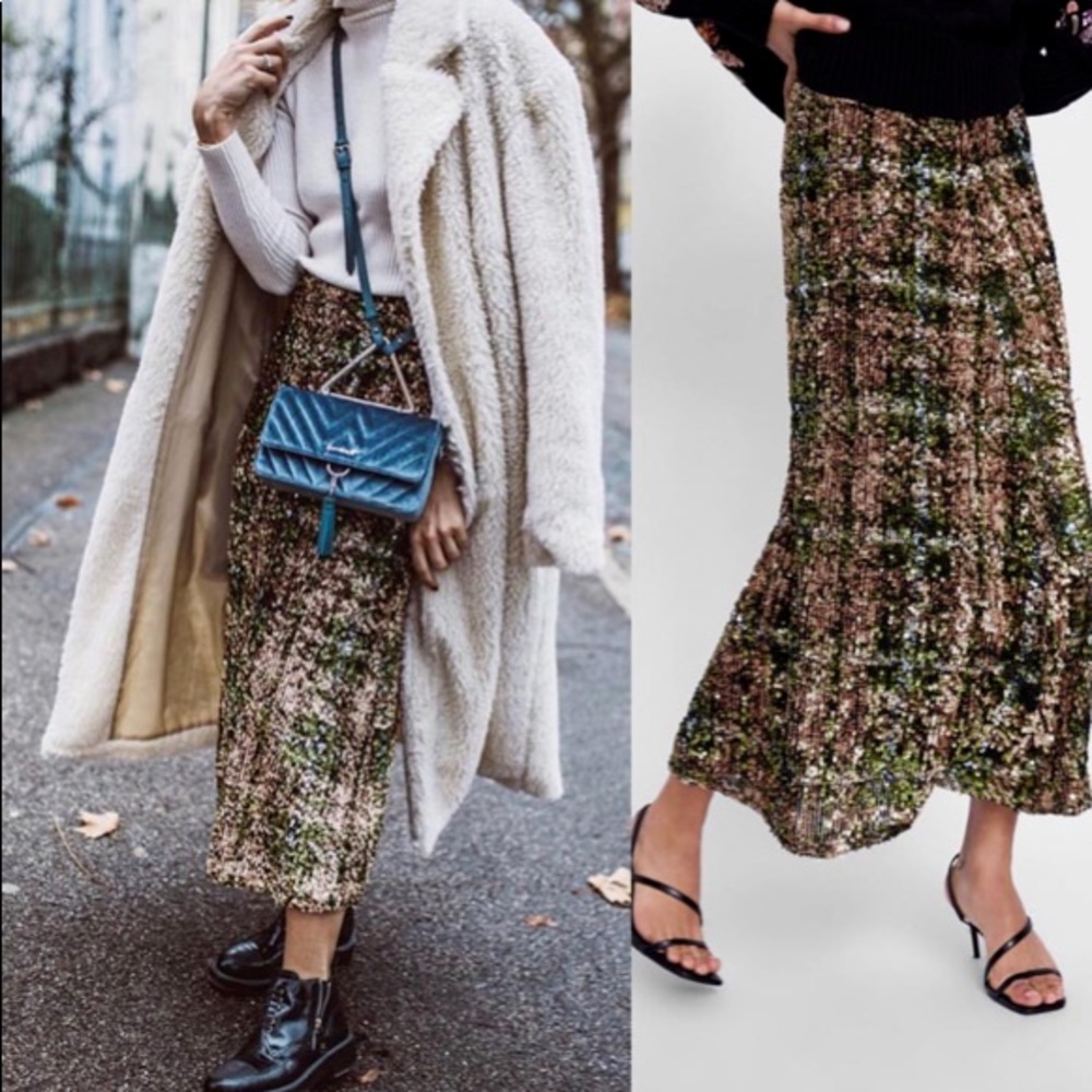 Zara Blogger Fav Sequin Skirt